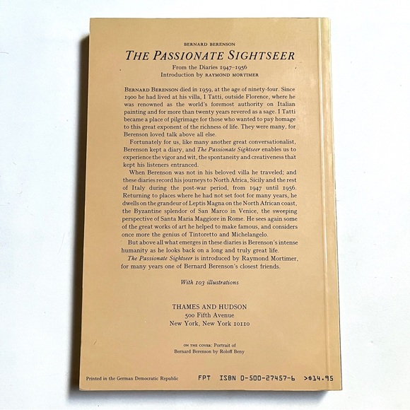 The Passionate Sightseer. By Bernard Berenson ISBN 0-500-27457-6 - Picture 2 of 5